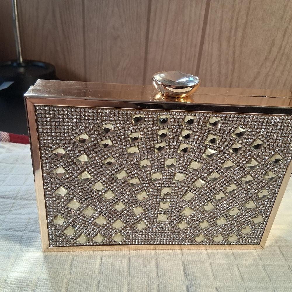 Nina-Gold and Silver Embellished Clutch